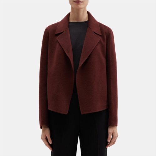 Theory Cropped Open Front Jacket in Double-Face Wool-Cashmere