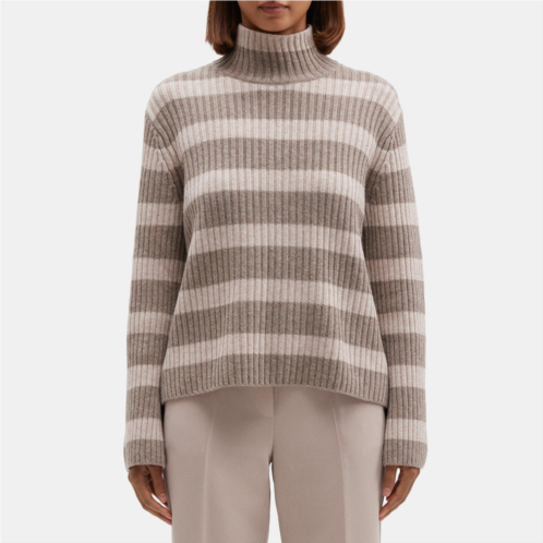 Theory Striped Turtleneck Sweater in Wool