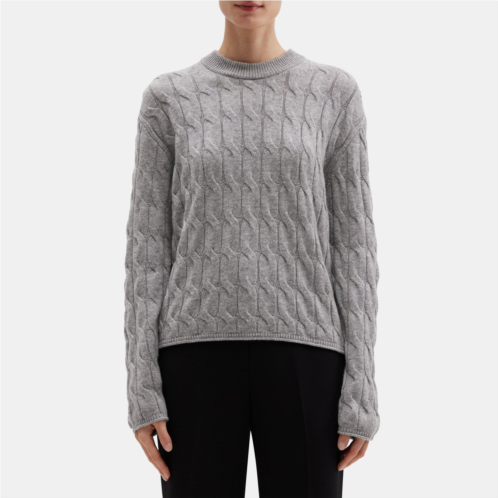 Theory Cable Knit Sweater in Wool-Cashmere