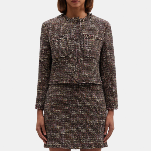 Theory Cropped Jacket in Tweed