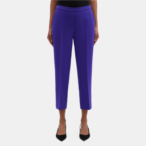 Theory Slim Cropped Pull-On Pant in Crepe