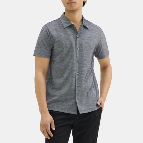 Theory Short-Sleeve Shirt in Heathered Jersey