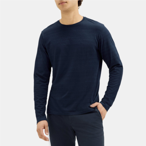 Theory Relaxed Long-Sleeve Tee in Cotton-Modal