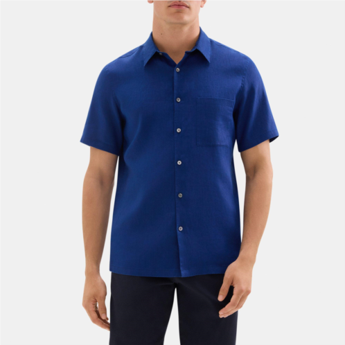Theory Standard-Fit Short-Sleeve Shirt in Linen