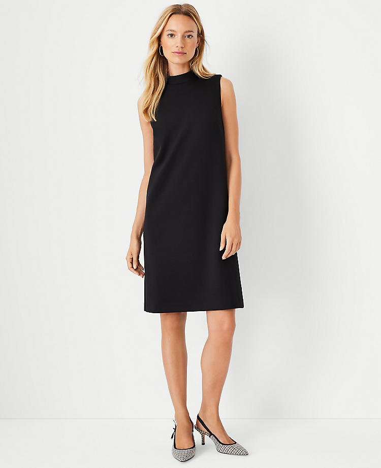 Anntaylor The Petite Mock Neck Shift Dress in Double Knit