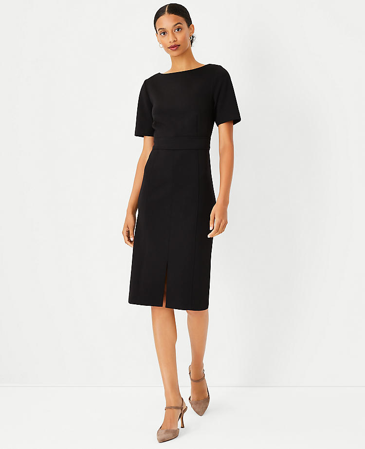 Anntaylor The Petite Seamed Sheath Dress in Double Knit