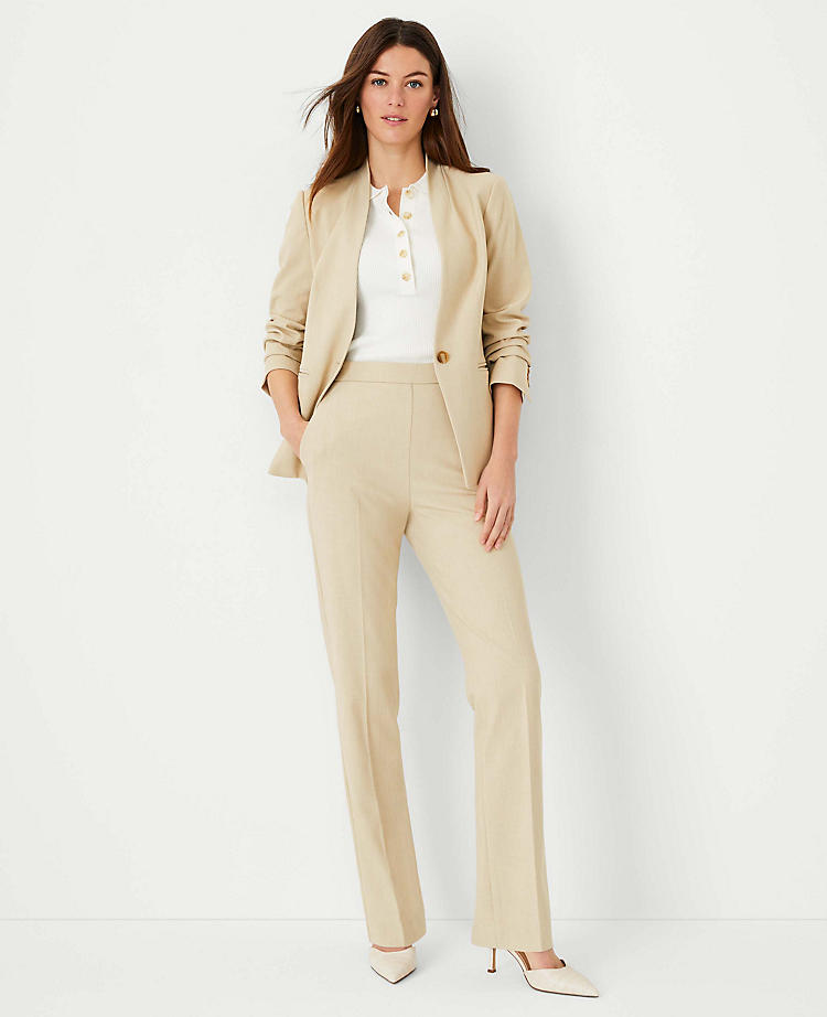 Anntaylor The Petite Side Zip Straight Pant in Bi-Stretch