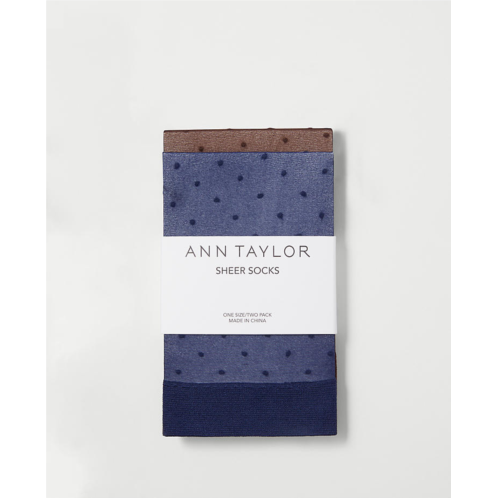 Anntaylor Dotted Sheer Crew Sock Set