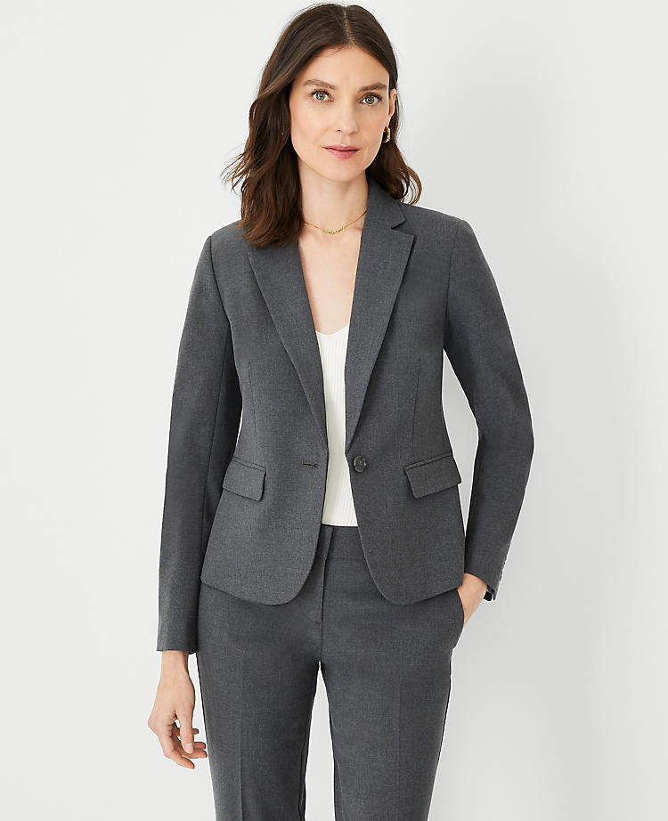 Anntaylor The Petite Notched One Button Blazer in Seasonless Stretch