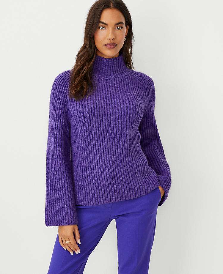 Anntaylor Ribbed Relaxed Turtleneck Sweater