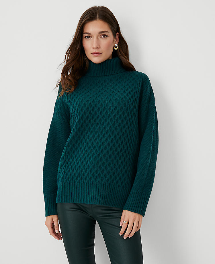 Anntaylor Mixed Cable Turtleneck Sweater
