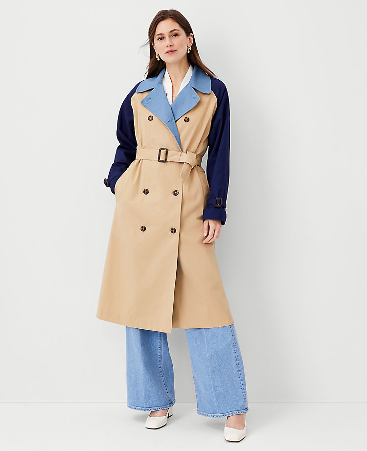 Anntaylor Colorblock Oversized Trench Coat