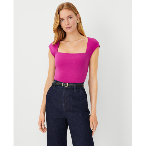 Anntaylor Cap Sleeve Square Neck Top