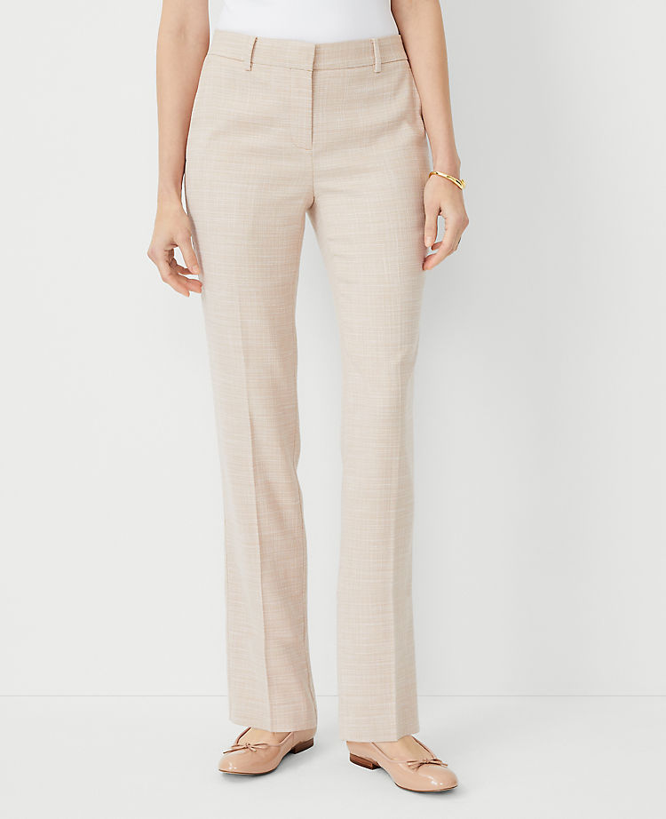 Anntaylor The Petite Sophia Straight Pant in Textured Crosshatch - Curvy Fit