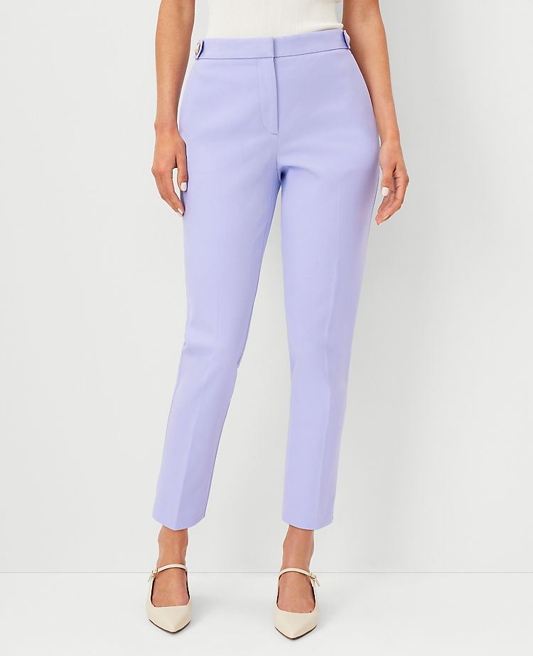 Anntaylor The Button Tab High Rise Eva Ankle Pant - Curvy Fit