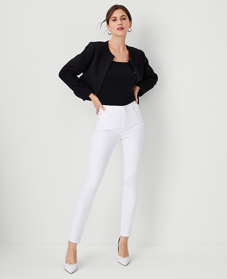 Anntaylor Mid Rise Skinny Jeans in White