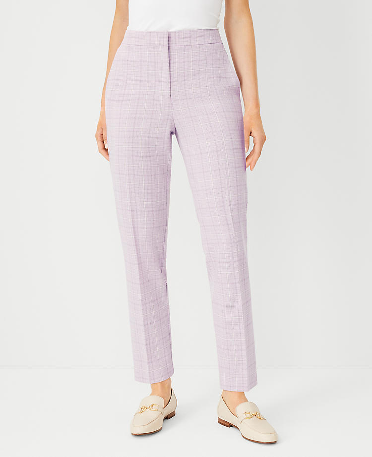 Anntaylor The Petite High Rise Ankle Pant in Plaid - Curvy Fit