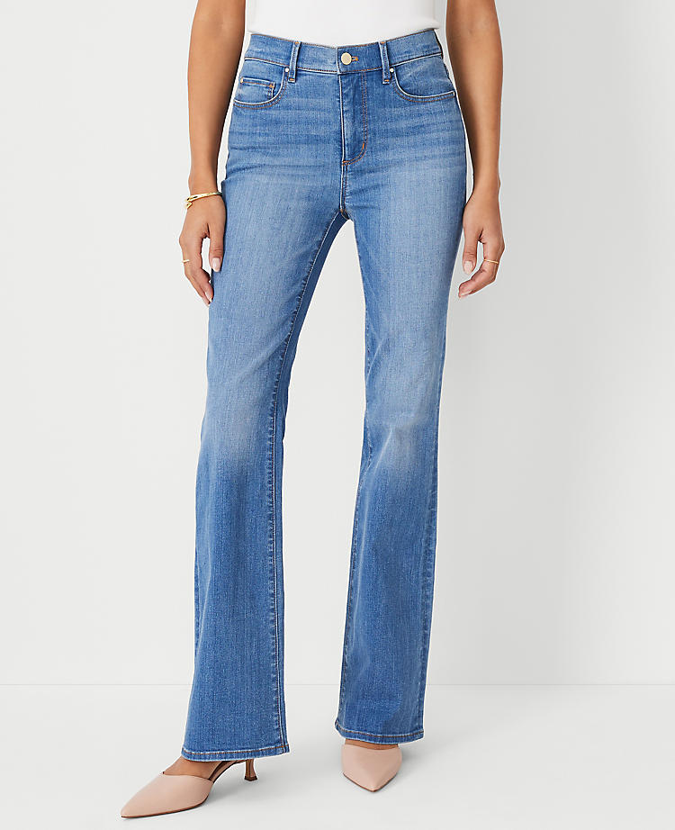 Anntaylor Mid Rise Boot Jeans in Light Wash - Curvy Fit
