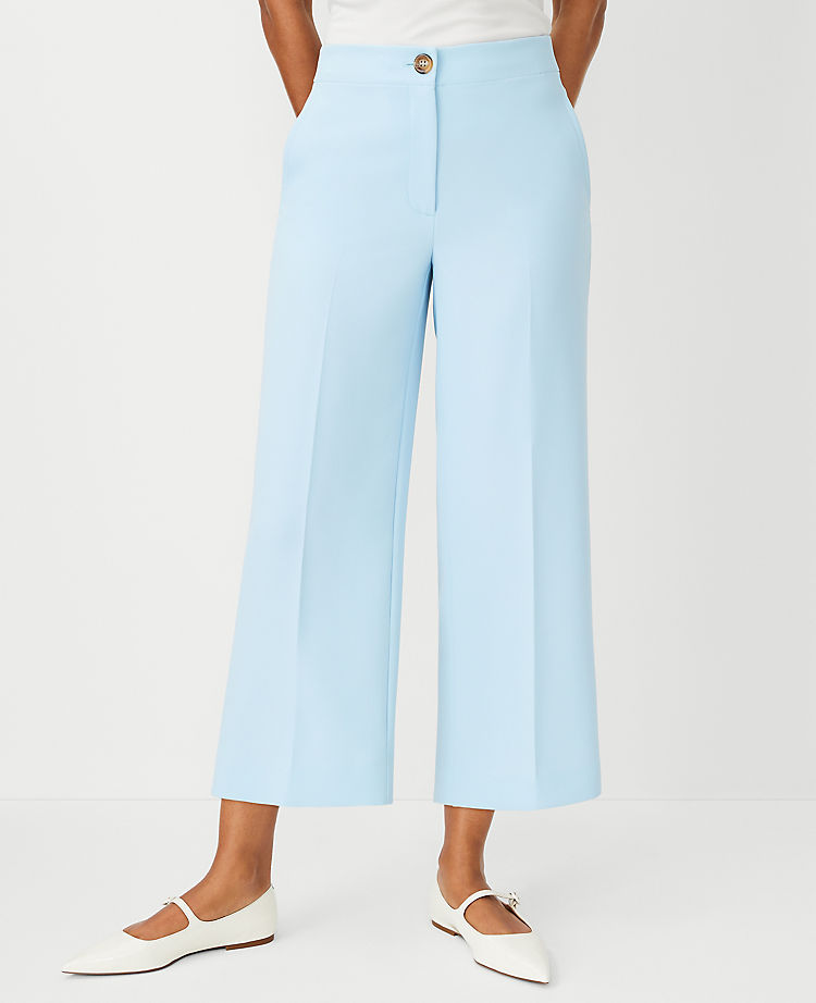 Anntaylor The Petite Kate Wide Leg Crop Pant in Crepe - Curvy Fit