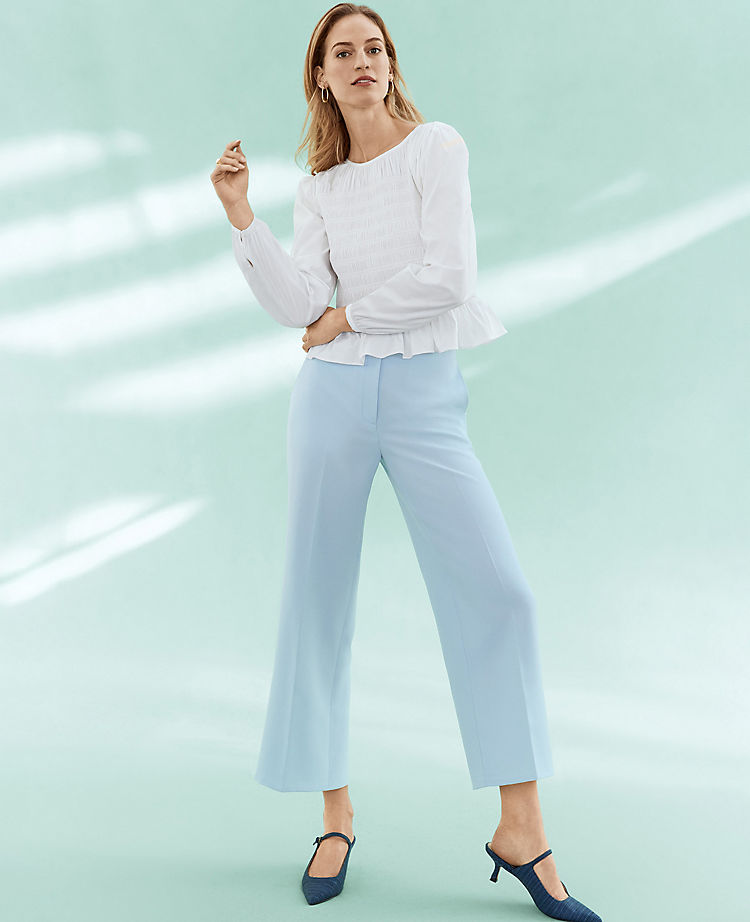 Anntaylor The Petite Kate Wide Leg Crop Pant in Crepe