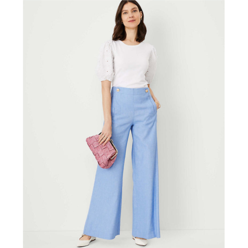 Anntaylor The Wide Leg Sailor Palazzo Pant in Chambray