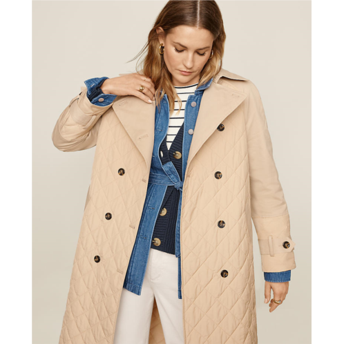 Anntaylor Petite AT Weekend Quilted Mixed Media Trench Coat