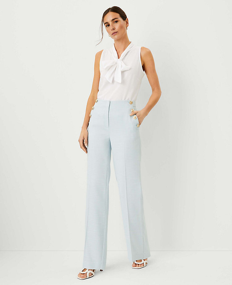 Anntaylor The Petite Straight Sailor Pant in Crosshatch