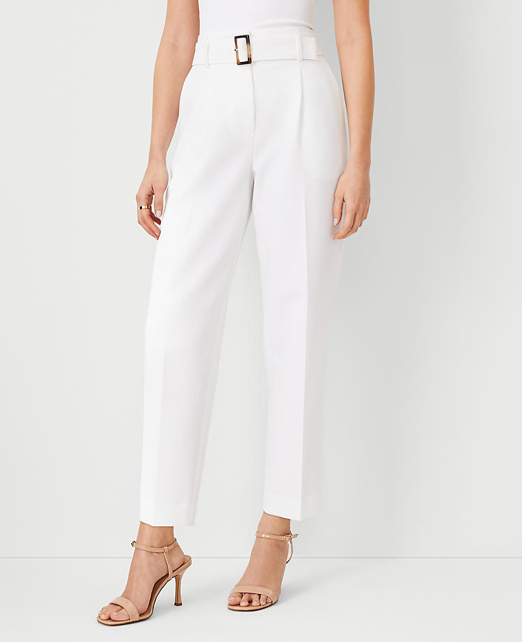Anntaylor The Petite Belted Taper Pant - Curvy Fit