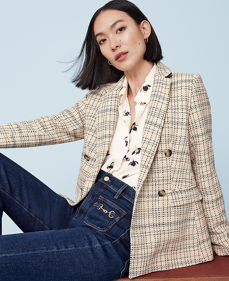 Anntaylor The Tailored Double Breasted Blazer in Tweed