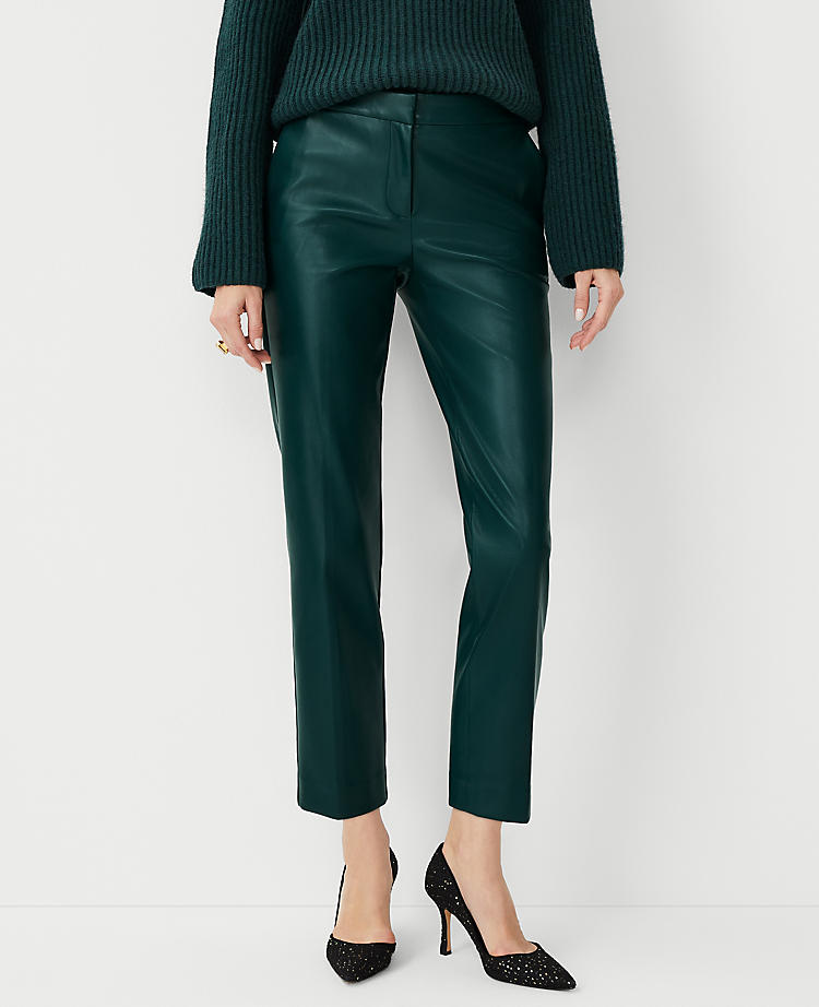 Anntaylor The Petite Eva Ankle Pant in Faux Leather - Curvy Fit