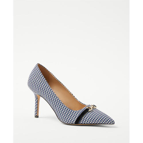 Anntaylor Houndstooth Buckle Pointy Toe Pumps