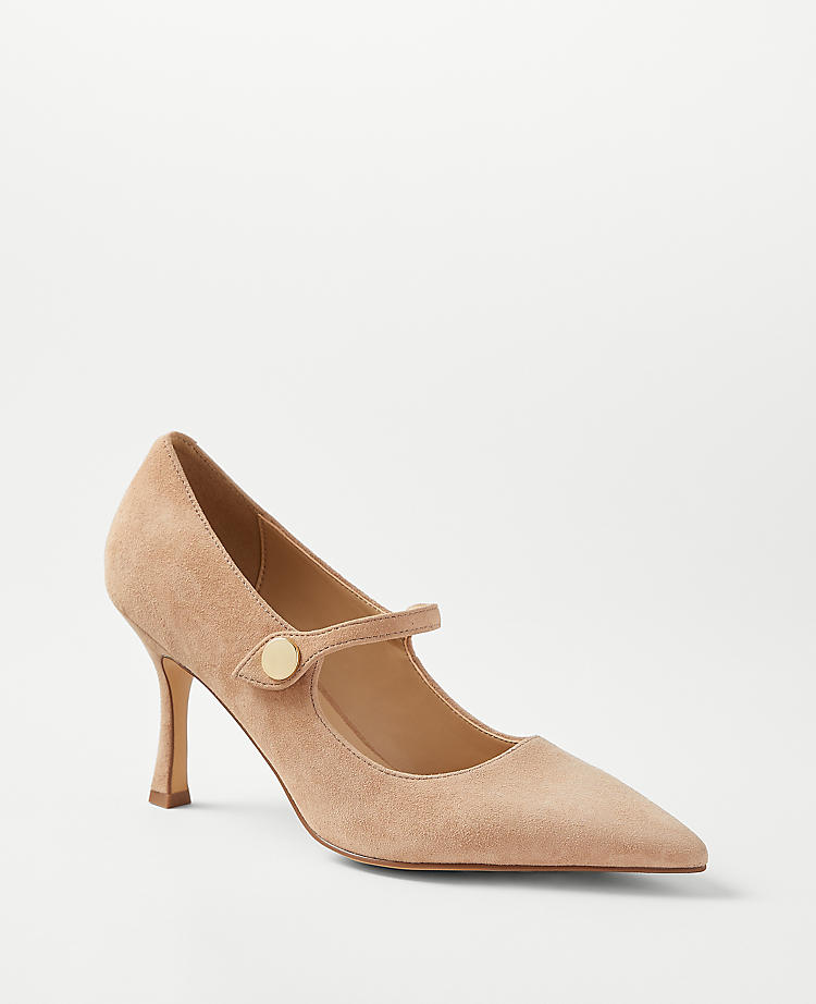Anntaylor Suede Strappy Mary Jane Pumps