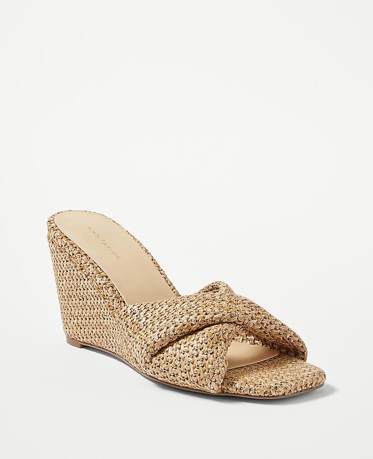 Anntaylor Knotted Wedge Sandals