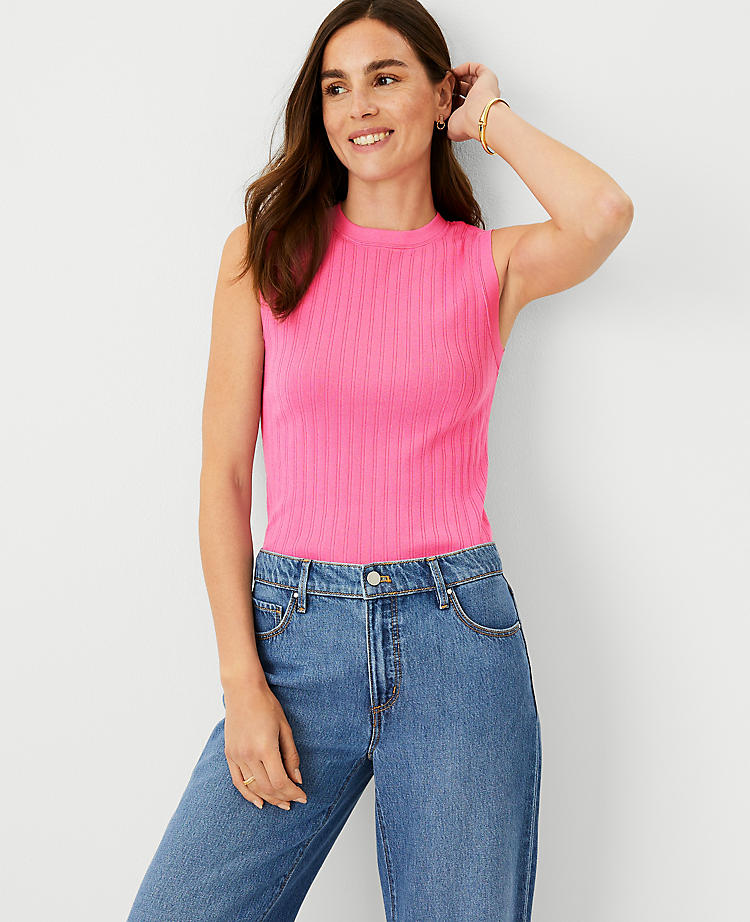 Anntaylor Petite Ribbed Sweater Shell