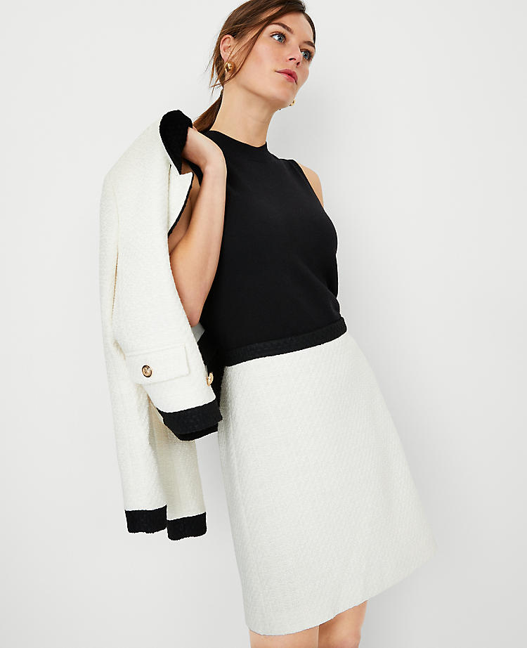 Anntaylor Petite Tweed Framed A-Line Skirt
