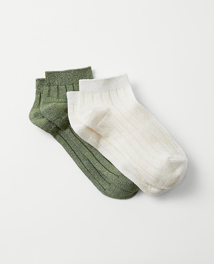 Anntaylor Shimmer Ankle Sock Set