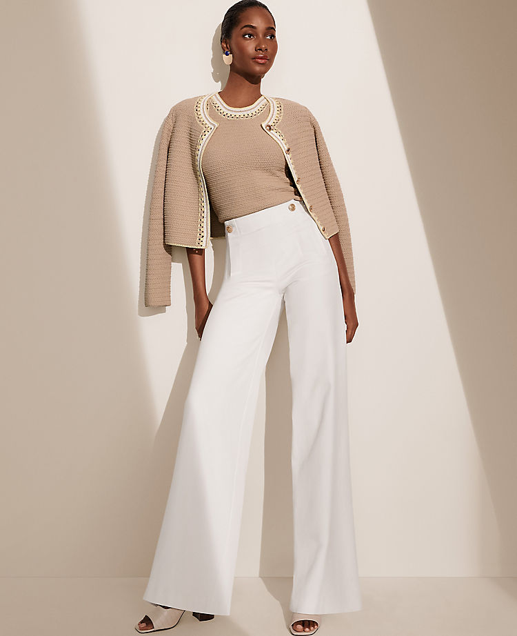 Anntaylor The Petite Wide Leg Sailor Palazzo Pant in Twill