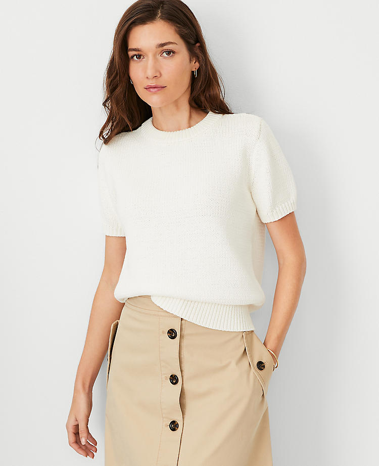Anntaylor Petite AT Weekend Chunky Wedge Sweater Tee