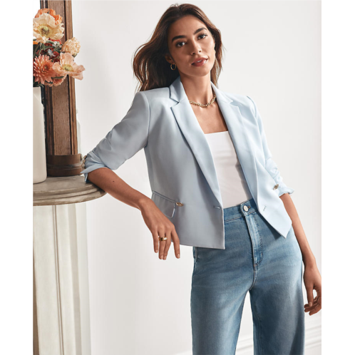 Anntaylor Cropped Double Breasted Blazer in Crepe