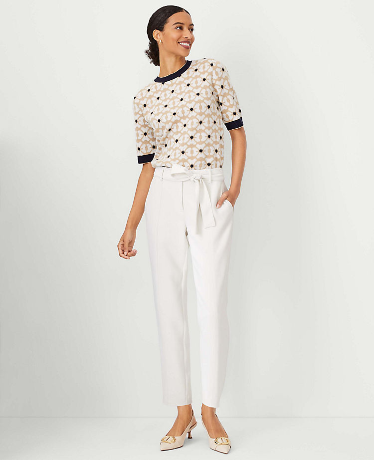 Anntaylor The Tie Waist Ankle Pant in Crepe