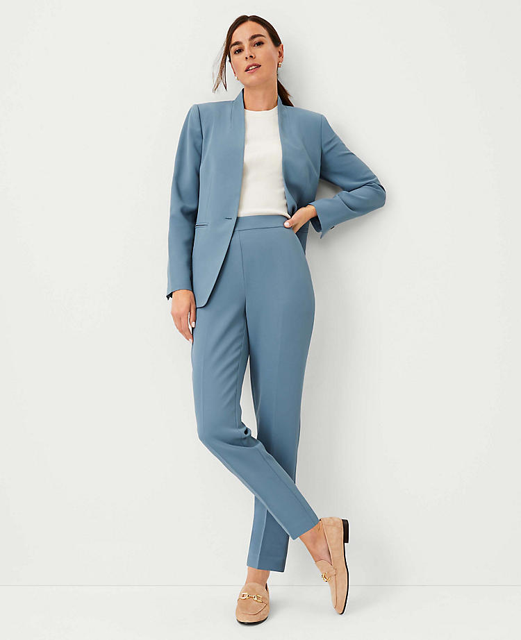 Anntaylor The Petite High Rise Side Zip Ankle Pant in Fluid Crepe