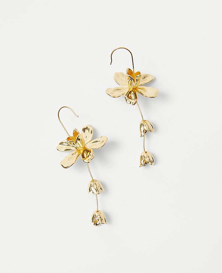 Anntaylor Metal Flower Drop Earrings