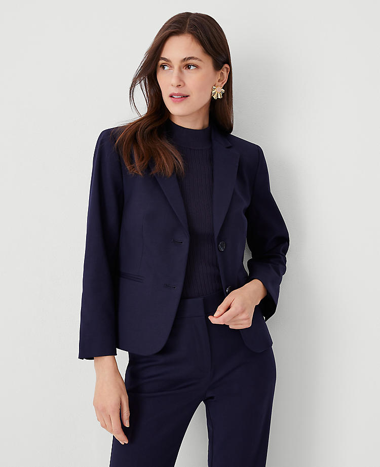 Anntaylor The Cropped Two Button Blazer in Stretch Cotton