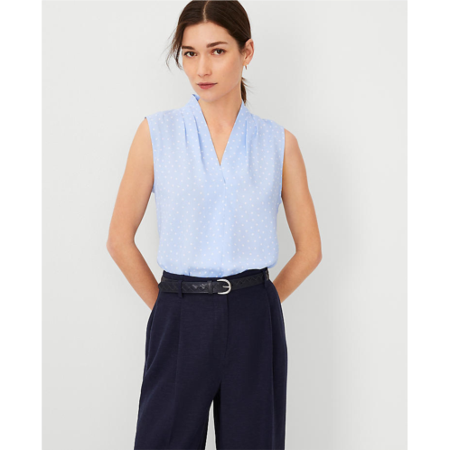 Anntaylor Geo Pleated V-Neck Top