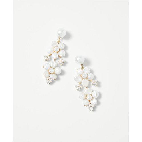 Anntaylor Studio Collection Pearlized Flower Cluster Statement Earrings