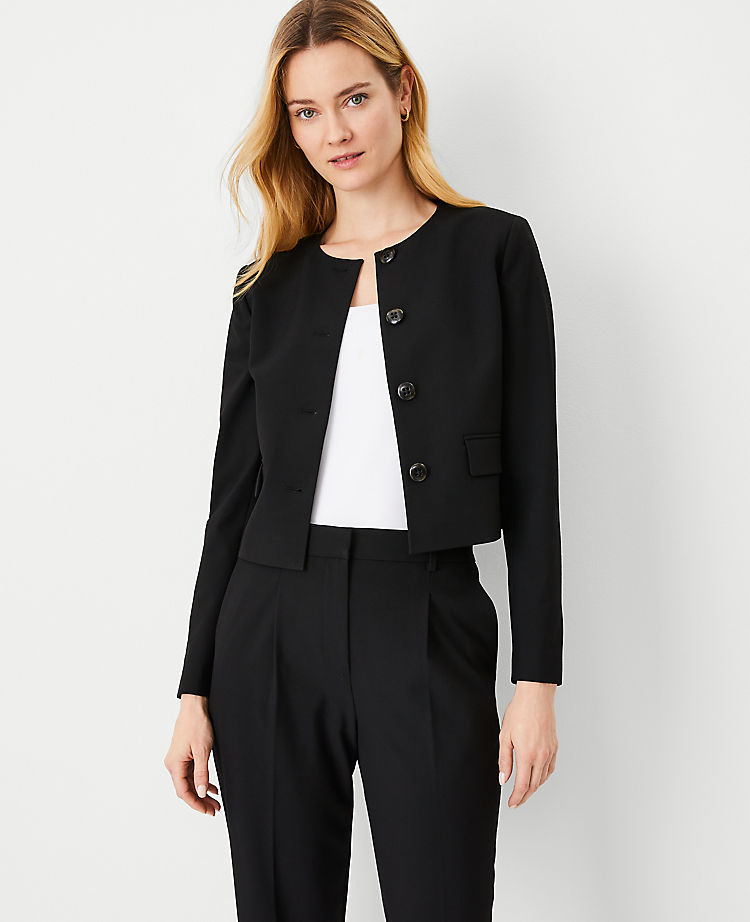Anntaylor The Crew Neck Jacket in Seasonless Stretch