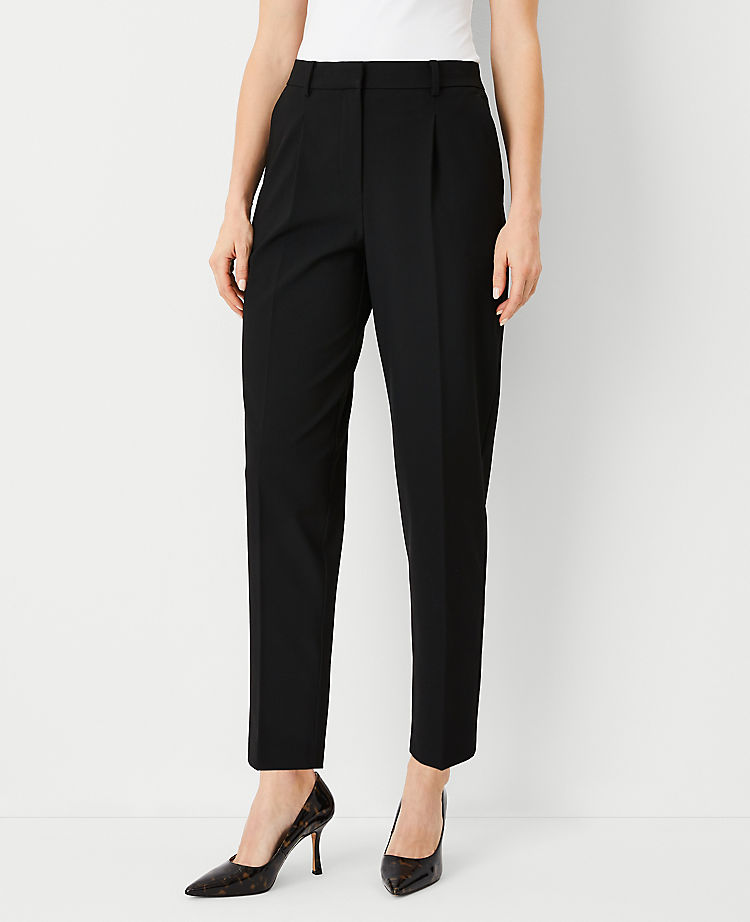 Anntaylor The High Rise Pleated Taper Pant in Seasonless Stretch