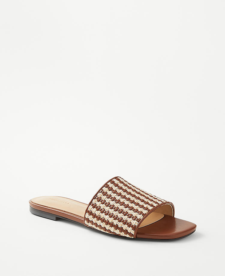 Anntaylor AT Weekend Woven Leather Flat Sandals