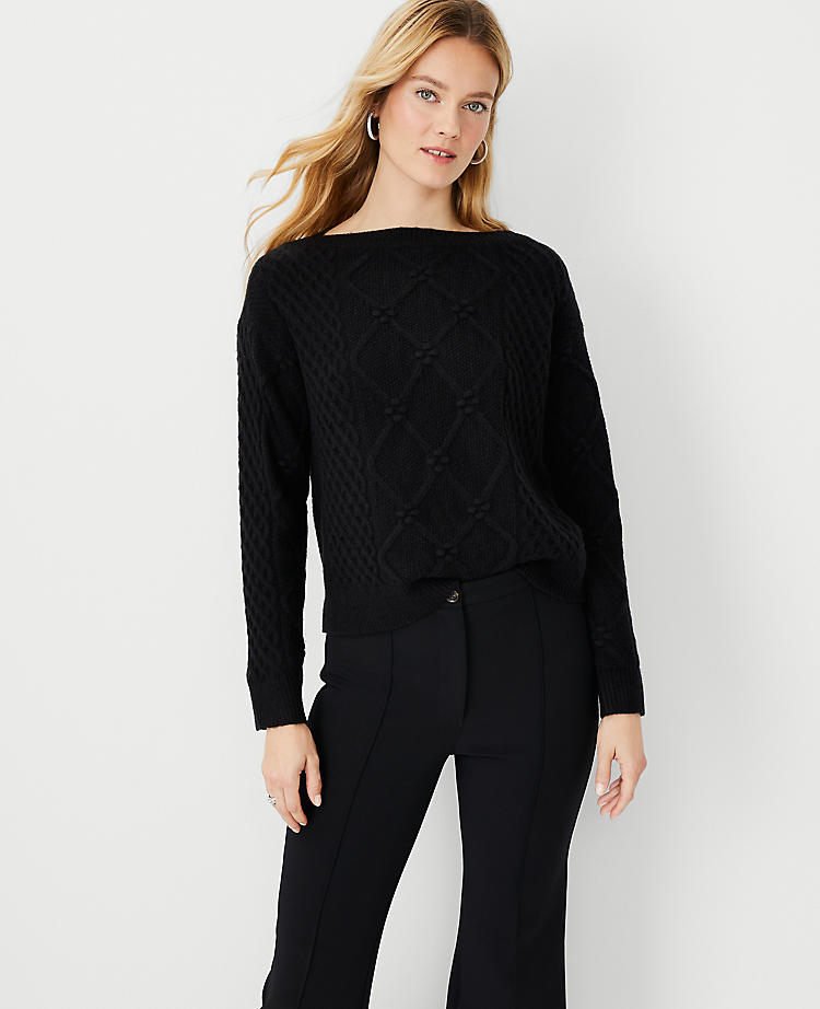Anntaylor Petite Relaxed Cable Sweater