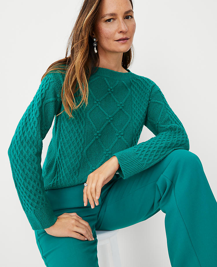 Anntaylor Petite Relaxed Cable Sweater